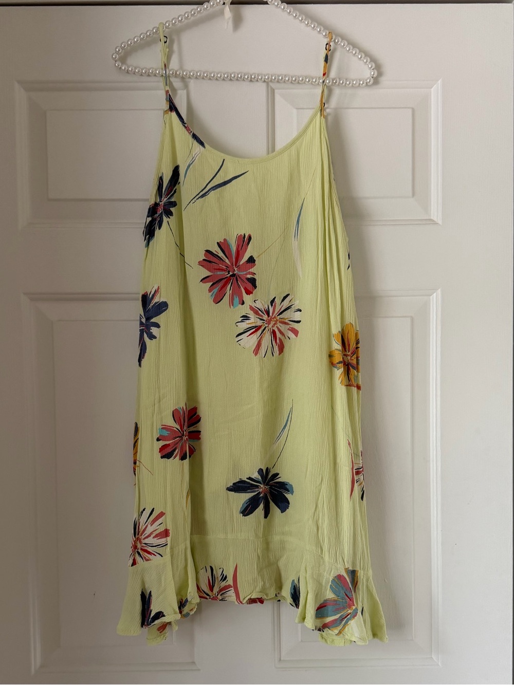 O’Neill Chartreuse Green Floral Sleeveless Dress